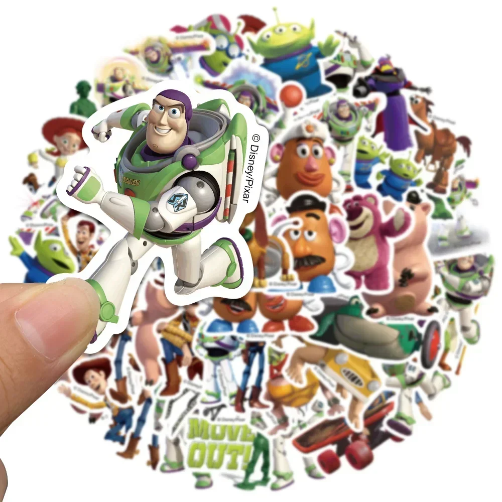 50pcs Disney 3D Toy Story Stickers Buzz Lightyear Alien Stickers Cartoon Graffiti Decals For Kids Laptop Luggage Diary Sticker