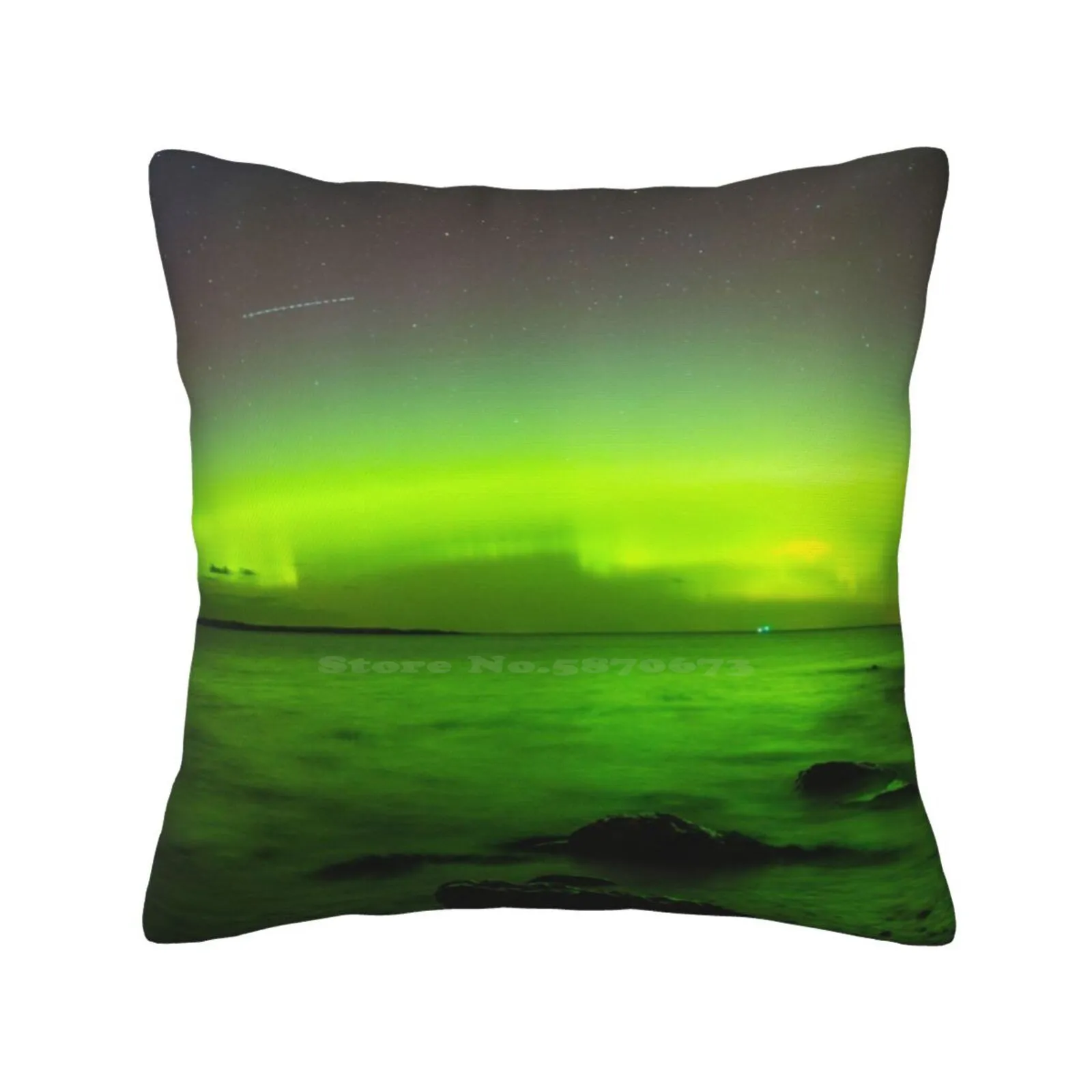 Aurora The Sea Pillowslip Pillowcase Aurora Nightscape Sea Northern Lights Wales Astro