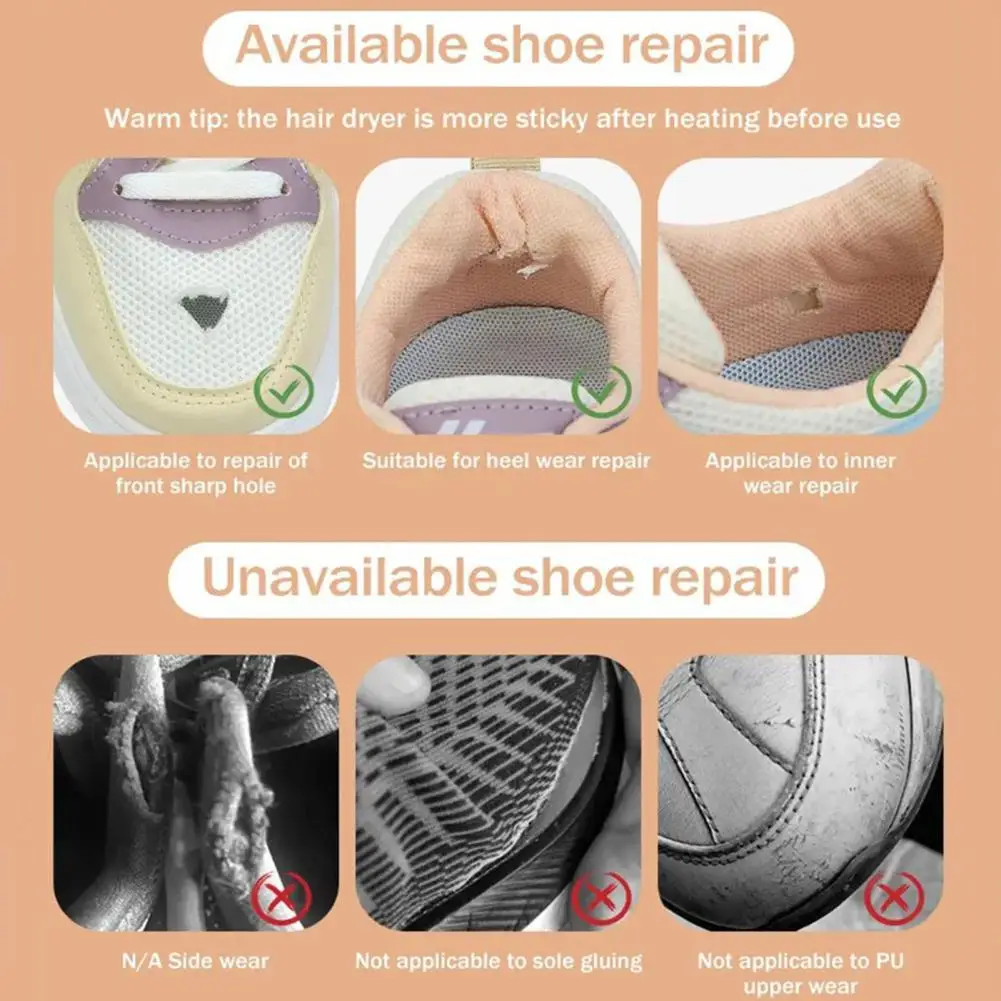 6Pcs Shoe Hole Repair Patch Shoe Repair Patch Set Universal Self-adhesive Round Shoe Hole Patch Kit for Sports High Heel Shoes