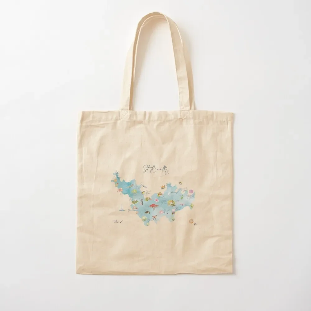 

Map of Saint-Barthélemy's districts - Edition 2022 Tote Bag Canvas woman shopping bag Tote Bag