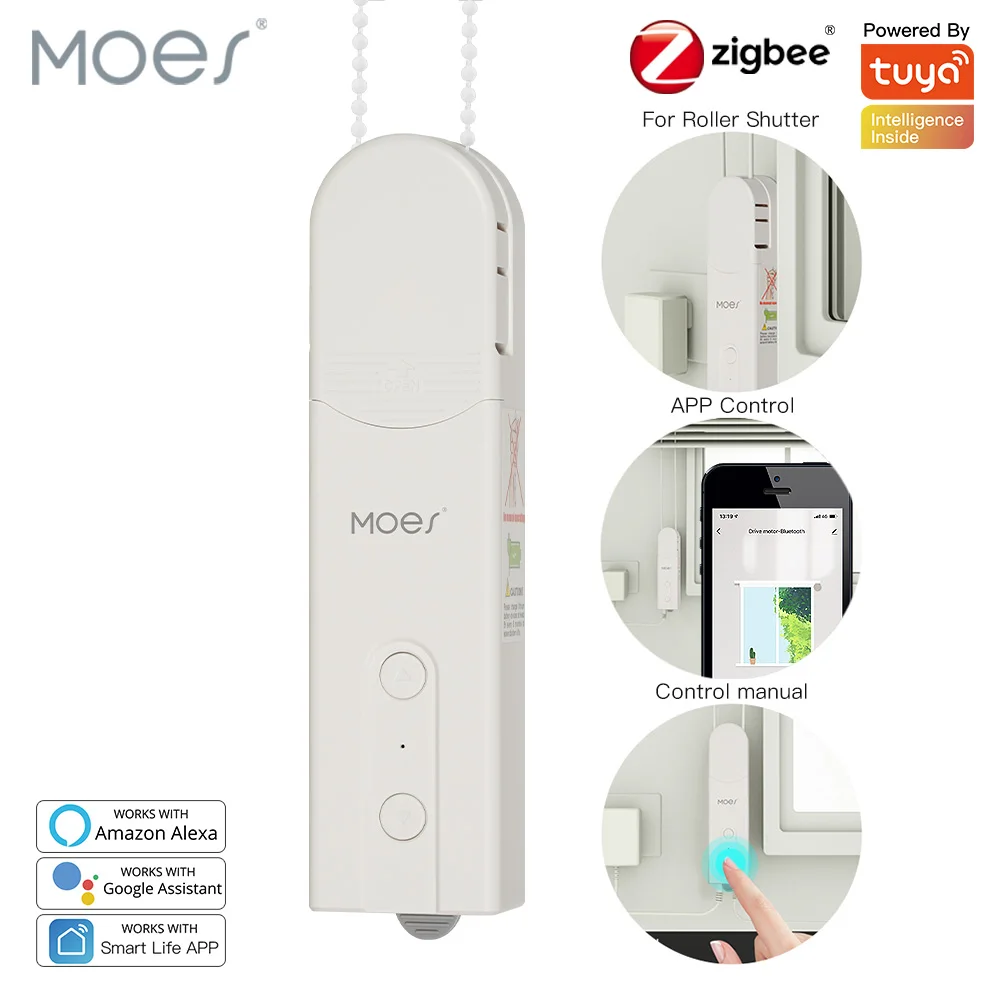 MOES New ZigBee Smart DIY Motorized Roller Blinds/Shades Drive Motor Hub Tuya Smart Life APP Alexa Google Home Voice Control