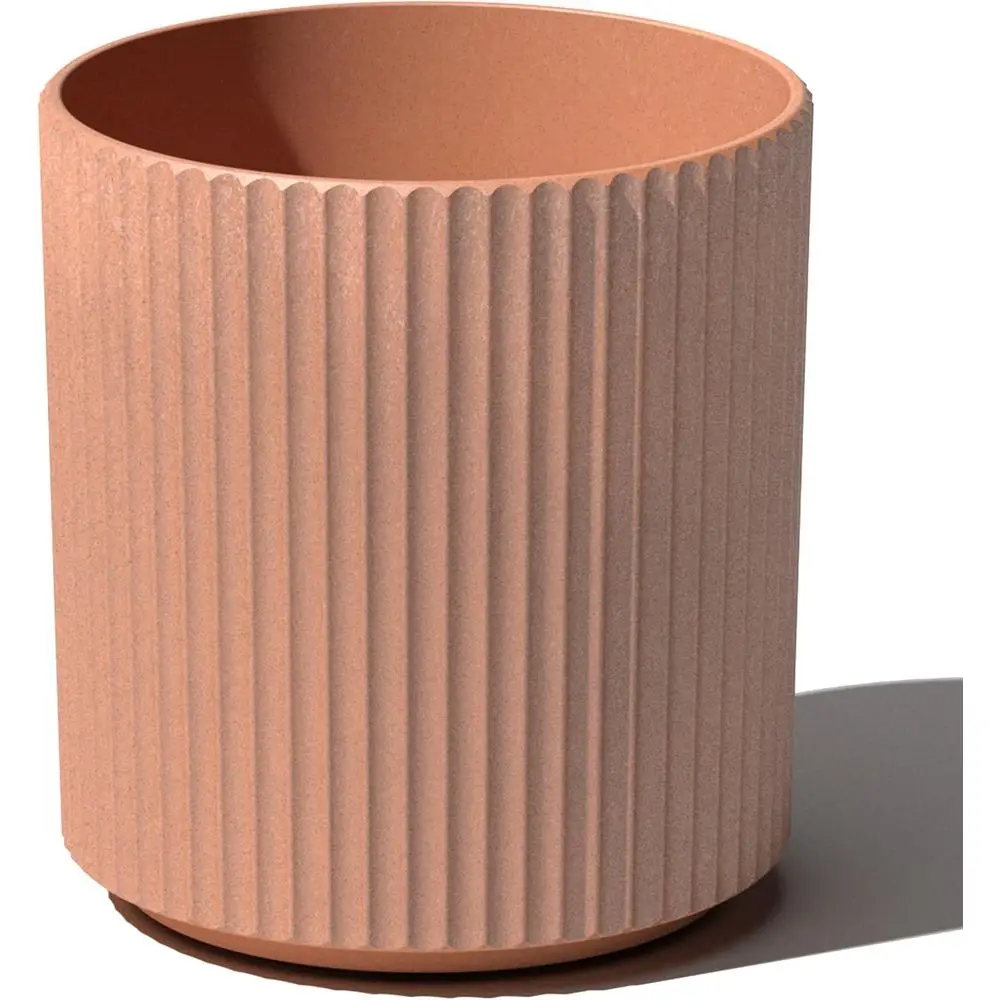 

Round Stone Composite Planter for Porch, Patio, or Backyard | Ideal for Décor and Tall Plants