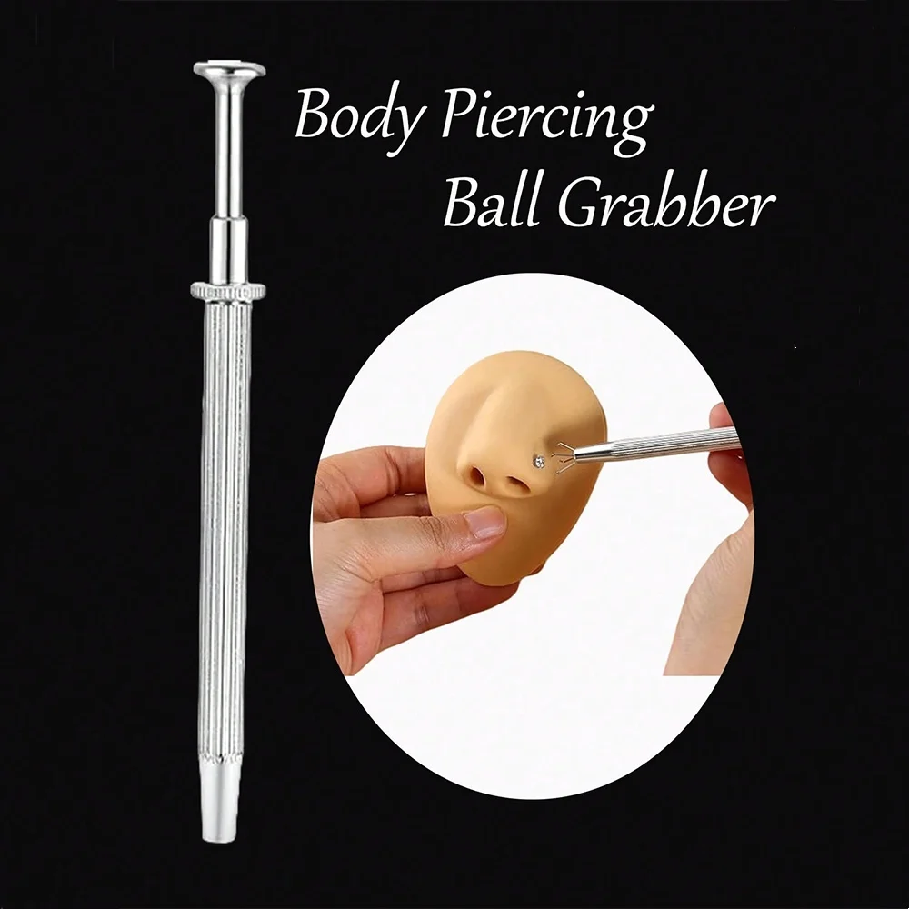 Stainless Steel Flat Back Earrings Applicator Tool Threadless Insertion Pin Thread Body Piercing Kit For Ear Nose Lip