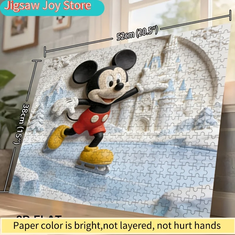 ディズニー ディズニー スティッチとミッキー ホームデコレーションプリント |   大人の脳の挑戦のためのジグソーパズル、家族のゲームの夜に最適、クリ