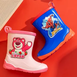 Disney Rain Boots Kids Boy Waterproof Light and Handy Toddler Water Shoes for Girls Children Sharks Rain Boots Spiderman