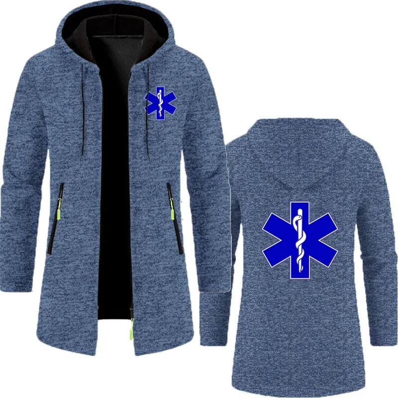 EMT Emergency Ambulance 2025 Men's long Hoodie New Fashion Zipper Hoodie Spring Autumn Jackets Casual Sweatshirts Sportswear