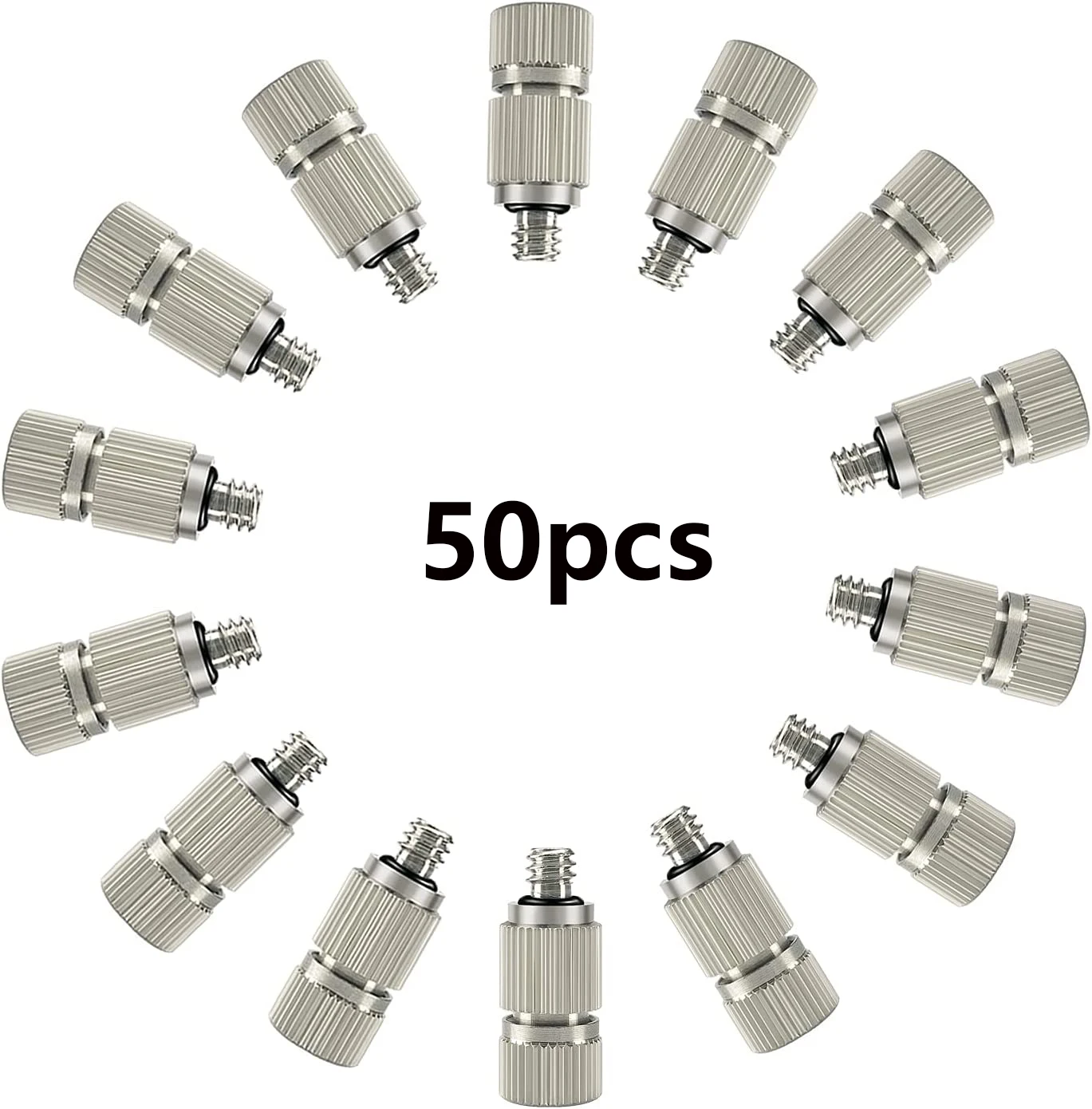 50pcs Outdoor Anti-drip Fogging Spray Head Outdoor Cooling Misting System Nozzle, UNC 10/24 Stainless Steel Misting Nozzles