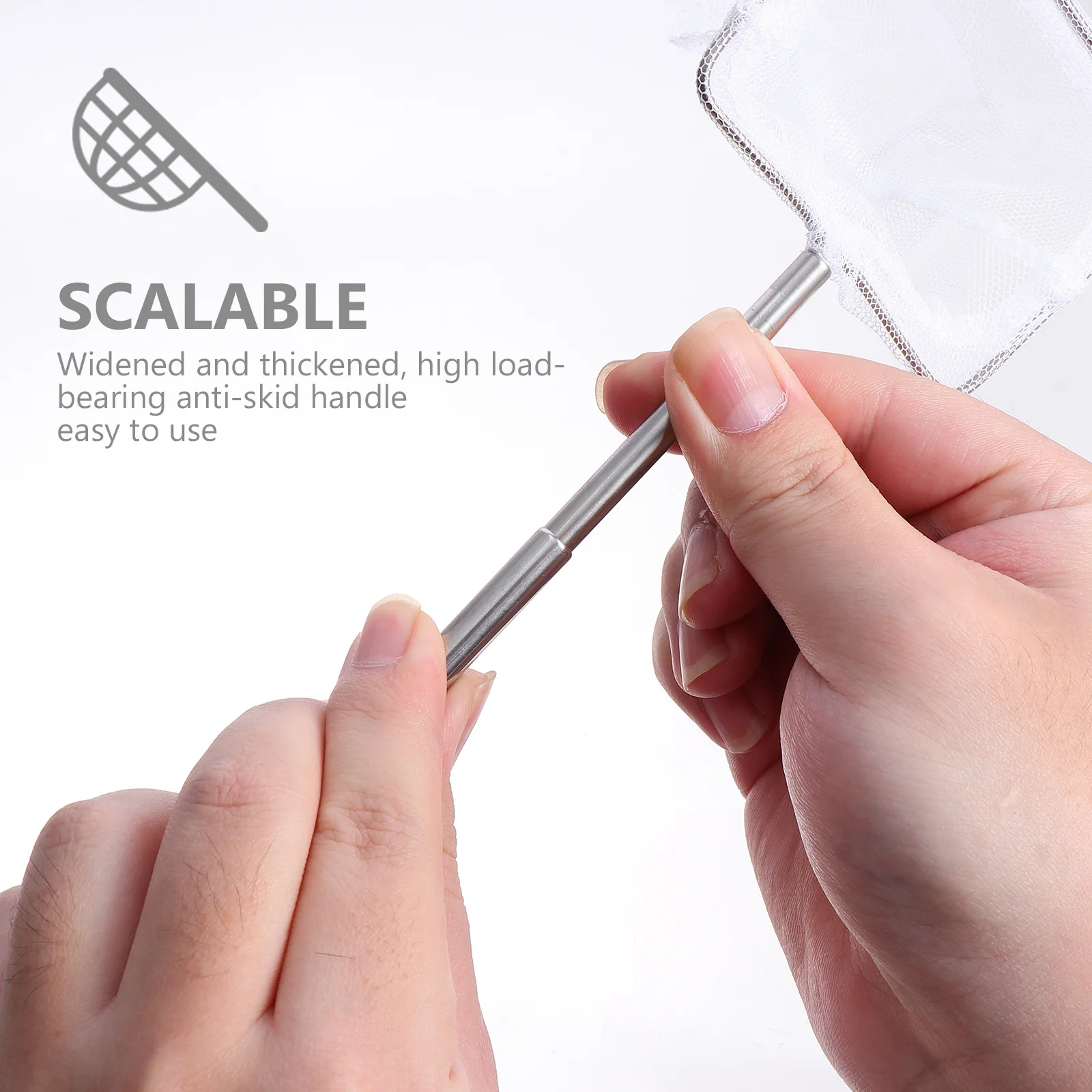 

Aquarium Fish Net Small Stainless Steel Frame with Extendable Handle Shrimp Fishing Net for Tank Debris Cleaning