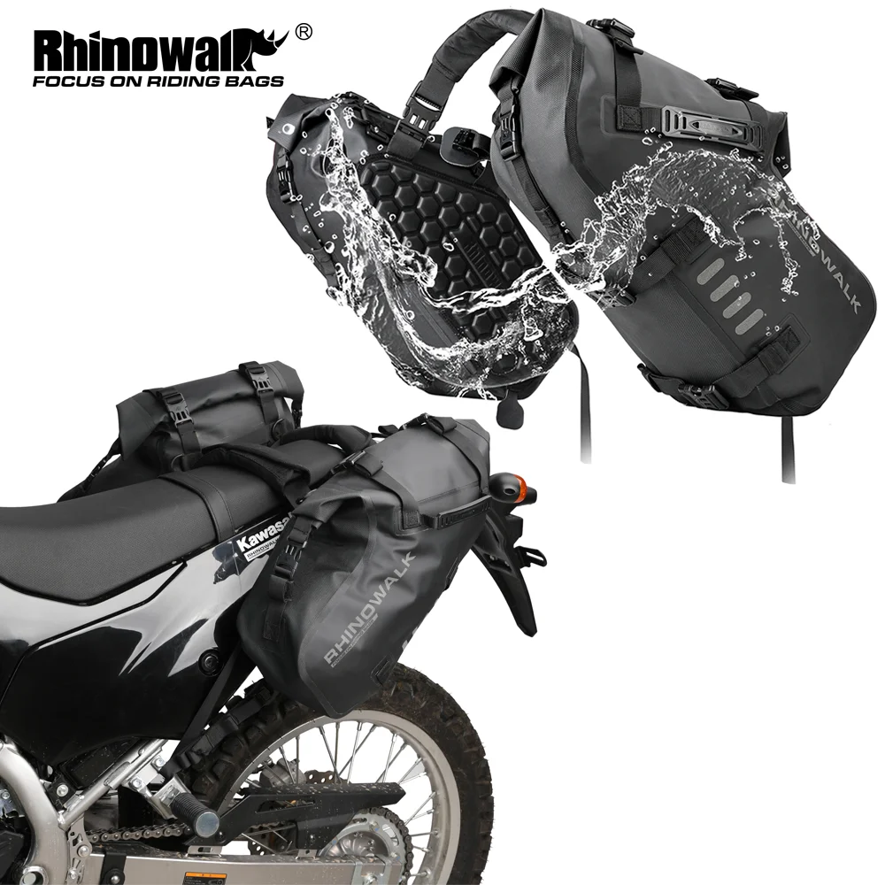 Rhinowalk Motorcycle 2 Sides Bag 100% Waterproof 18L/28L/48L Motorbike Saddle Bag Motor Pannier Bag Saddle Bags Summer Sale