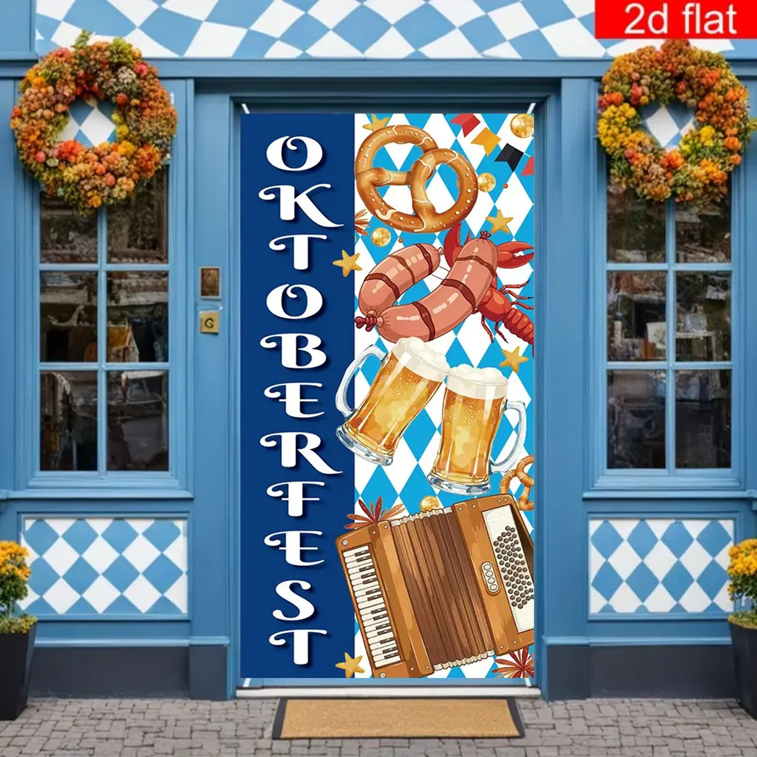 لافتة ثنائية الأبعاد لمهرجان بيرة ميونيخ مهرجان أكتوبر غطاء باب الحفلات ديكور داخلي وخارجي الشرفة علامة خلفية صور الدعائم #6
