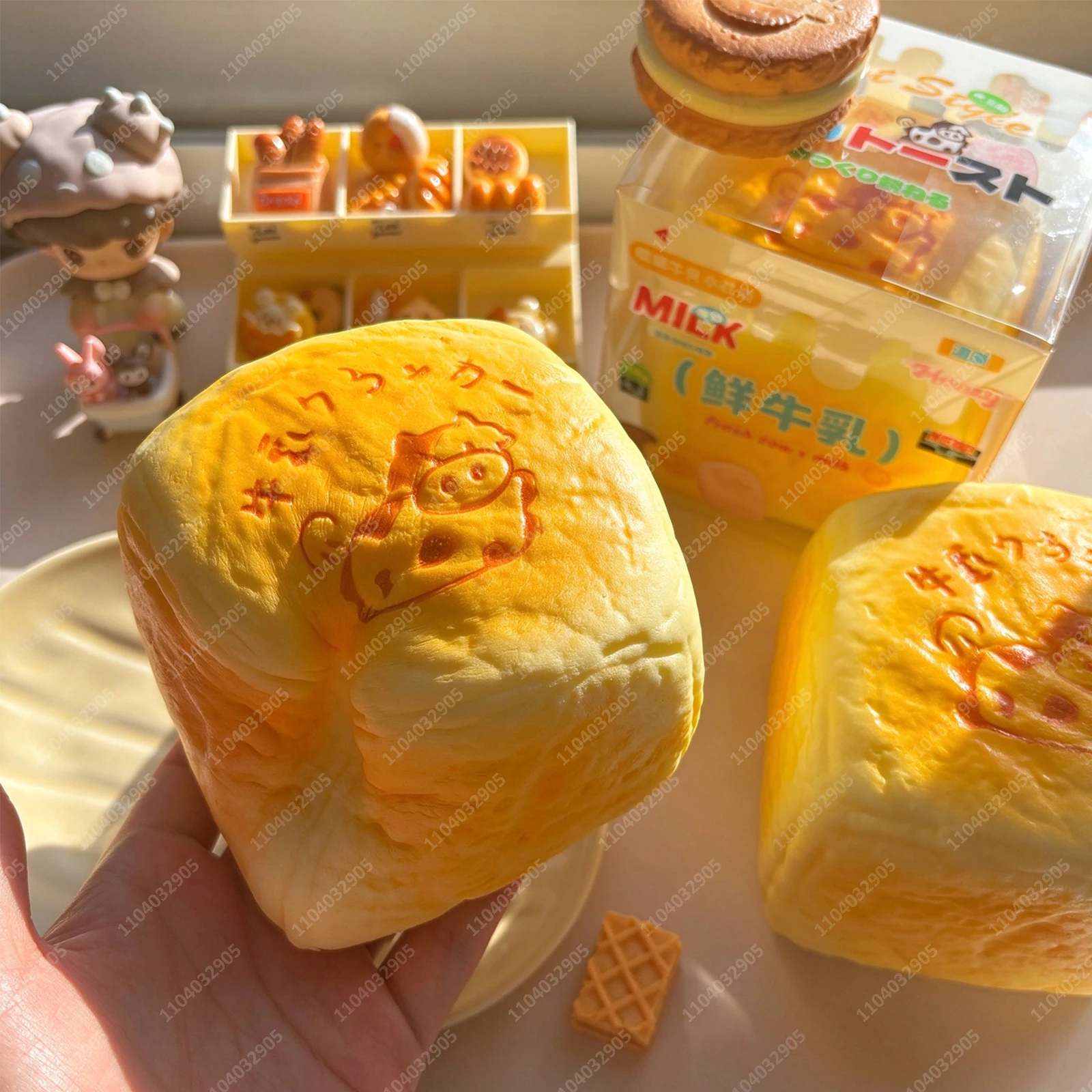 Moozy Moist Fluffy PUPU Milky Toast Cookie Slow Rising Squishy ASMR Anxiety Relief Classroom Recess Desk Fidget Toys for Adults