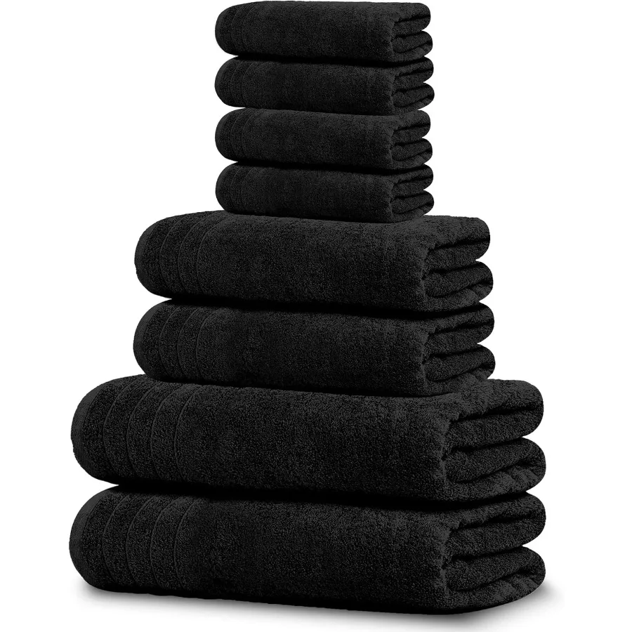 

8Piece Bath Towel Set with 2 Extra Large Bath Towels 2 Hand Towels and 4 Washcloths Made of 100 Premium Cotton for Home Spa Exp