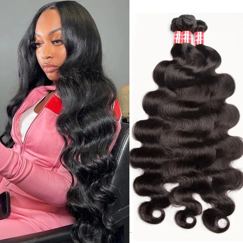 

30, 40-дюймовые пучки человеческих волос с объемной волной, 100% бразильские необработанные человеческие волосы, 1/3/4, пучки для женщин, толстые пучки 16А, плетение волос Remy