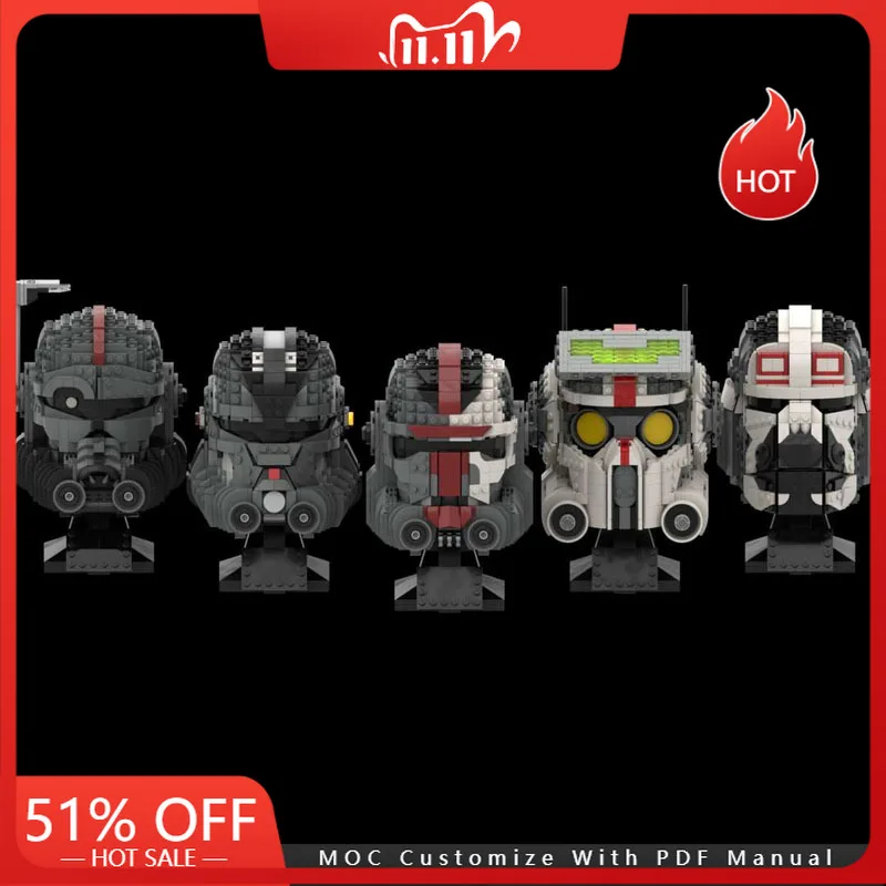 

4565 PCS MOC Star Battle Pack Helmet Model Building Blocks Bricks Set Creative Assembly Educational Toys Adults Birthday Gifts