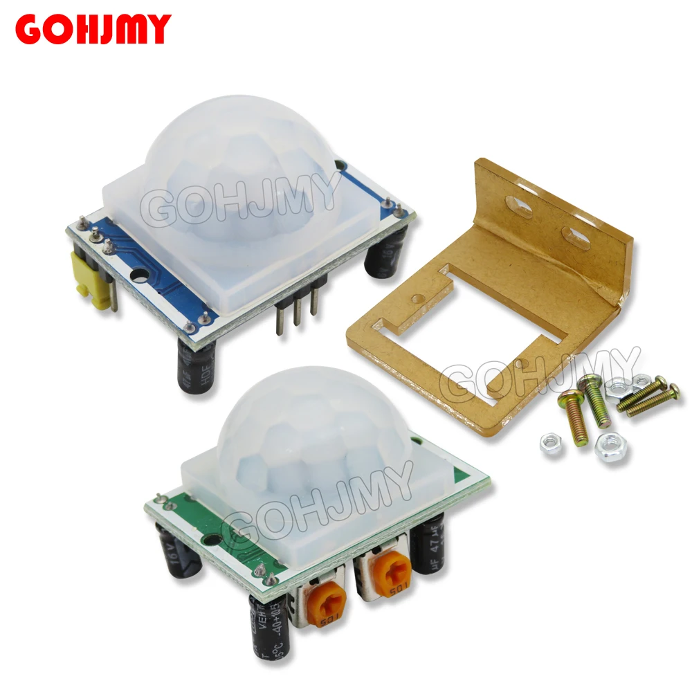 1PCS HC-SR501 Blue Green Adjustable Infrared IR Thermoelectric Infrared PIR Module Motion Sensor Detector Module Bracket new