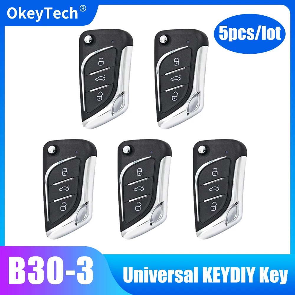 

OkeyTech 5pcs/lot Original KEYDIY B30 3 Button Universal KD Remote Control Car Key Use KD900 URG200 KD200 Mini KD-X2