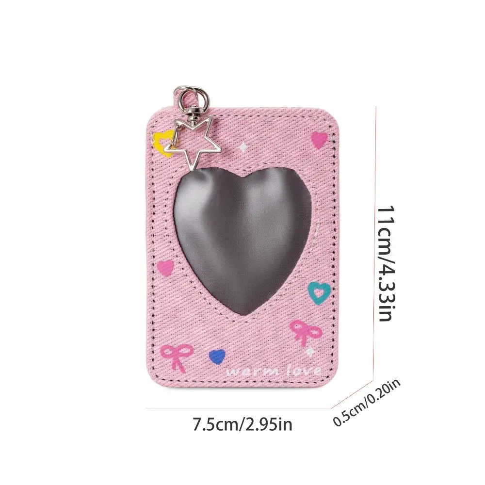 Lindo Y2k Denim estrella tarjetero llavero estuche para tarjetas bolso colgante mochila colgante corazón tarjeteros Idol álbum