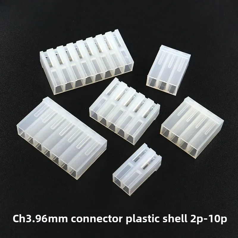 50PCS CH3.96mm Connector Rubber Shell Plug Male Spacing 3.96mm 2P/3P/4P/5P/6P/7P/8P/10Pin Housing