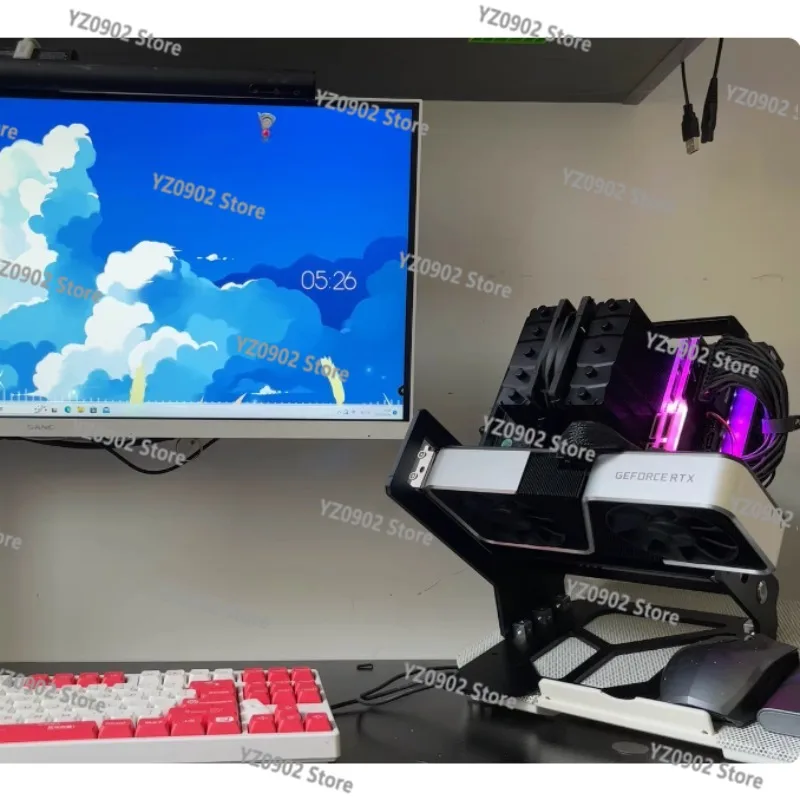 Aluminum Alloy Open Chassis, ITX Mini Main Board Case, Open Platform Design, A45