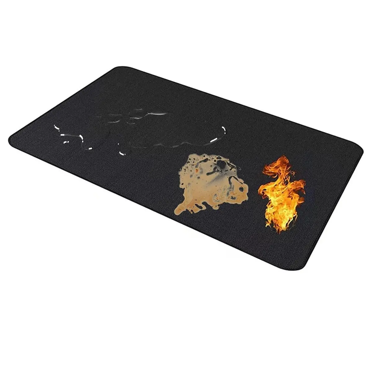 

New High-quality Fireproof Hearth Rug 165x91cm, Heat Fireplace Mat for Wood Stoves, Fire Pit or BBQ, Protects Floors