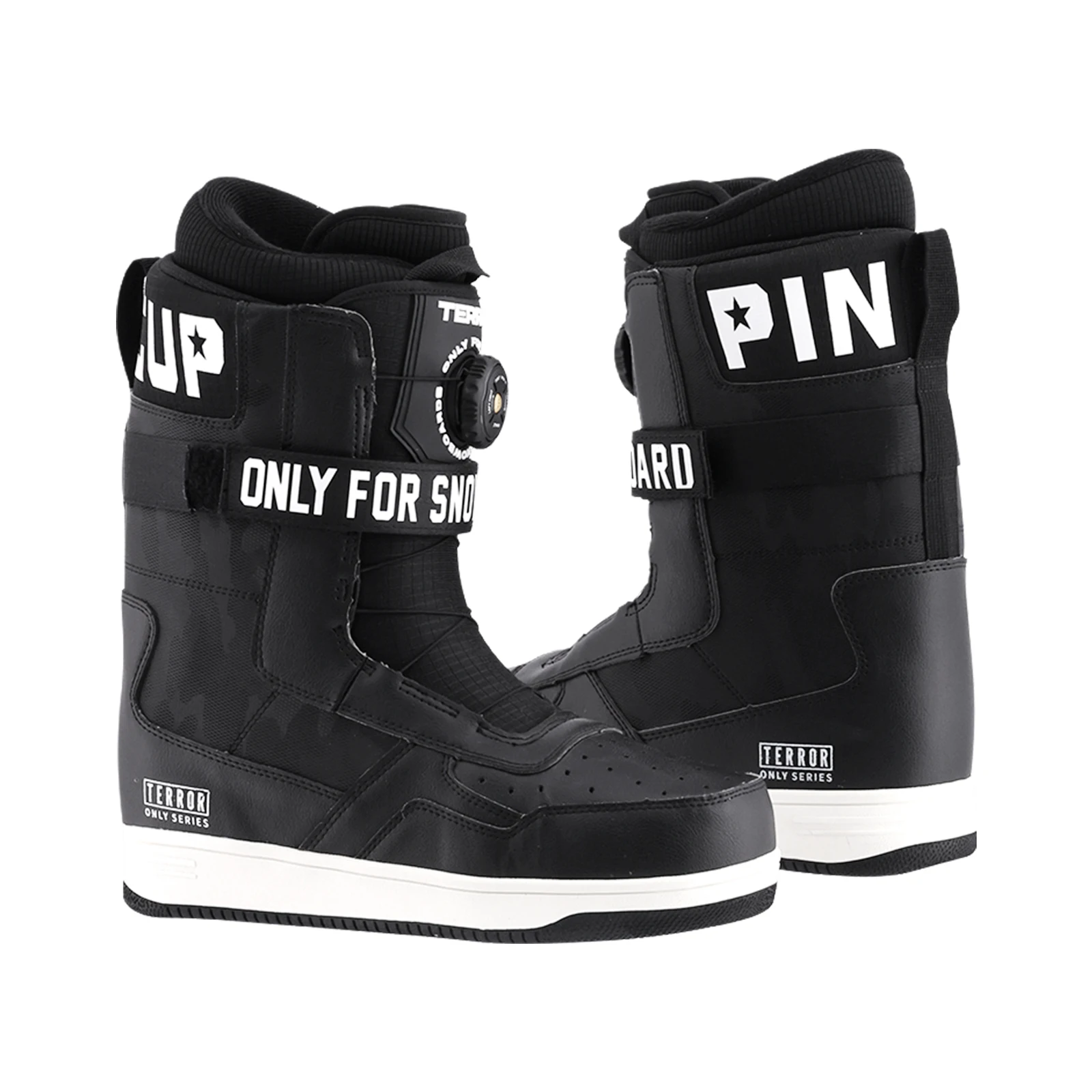 أحذية TERROR Apex 2.0 سريعة الدانتيل على الجليد، الاحتفاظ بالحرارة ونعل خارجي مطاطي مضاد للانزلاق