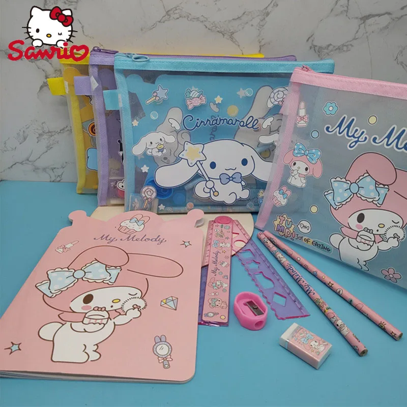 

Sanrio 5pcs Stationery Bag Set Kawaii Kuromi A5 Frosted Net Bag School Supplies Children'S Cute Creative Birthday Gift Prizes