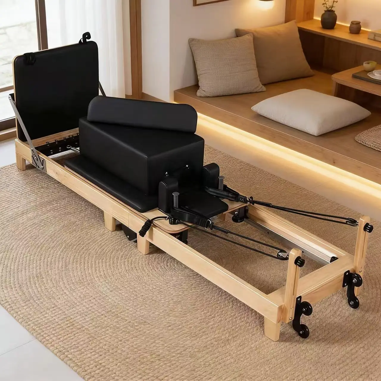 Faltbarer Pilates-Reformer – Fitnessgerät für Yogastudios, Turnhallen, private Clubs und den Heimgebrauch; Pilates Core Reformer, Ladder Barrel; Geeignet für Bodybuilding und Workouts; Lagerbestand in