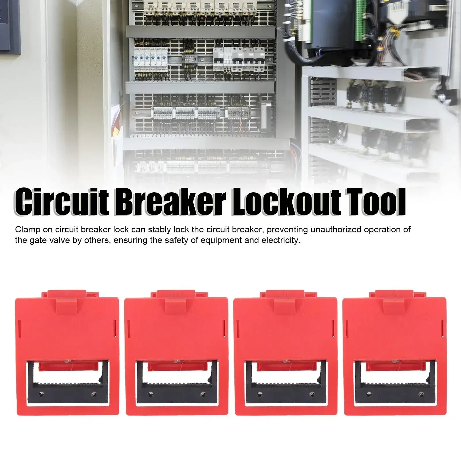 4Pcs Circuit Breaker Lockout Device Set Clamp On Single Pole Breaker Lock 480 600V