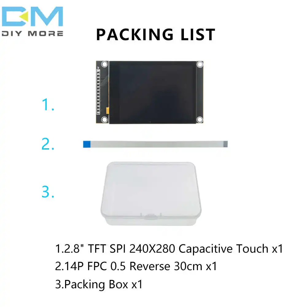 Imagem -06 - Tft Lcd Capacitivo Touch Screen Display Module Ips Ângulo de Visão Completa 240x320 Serial Ili9341v 5v Ips 4w-spi 5v