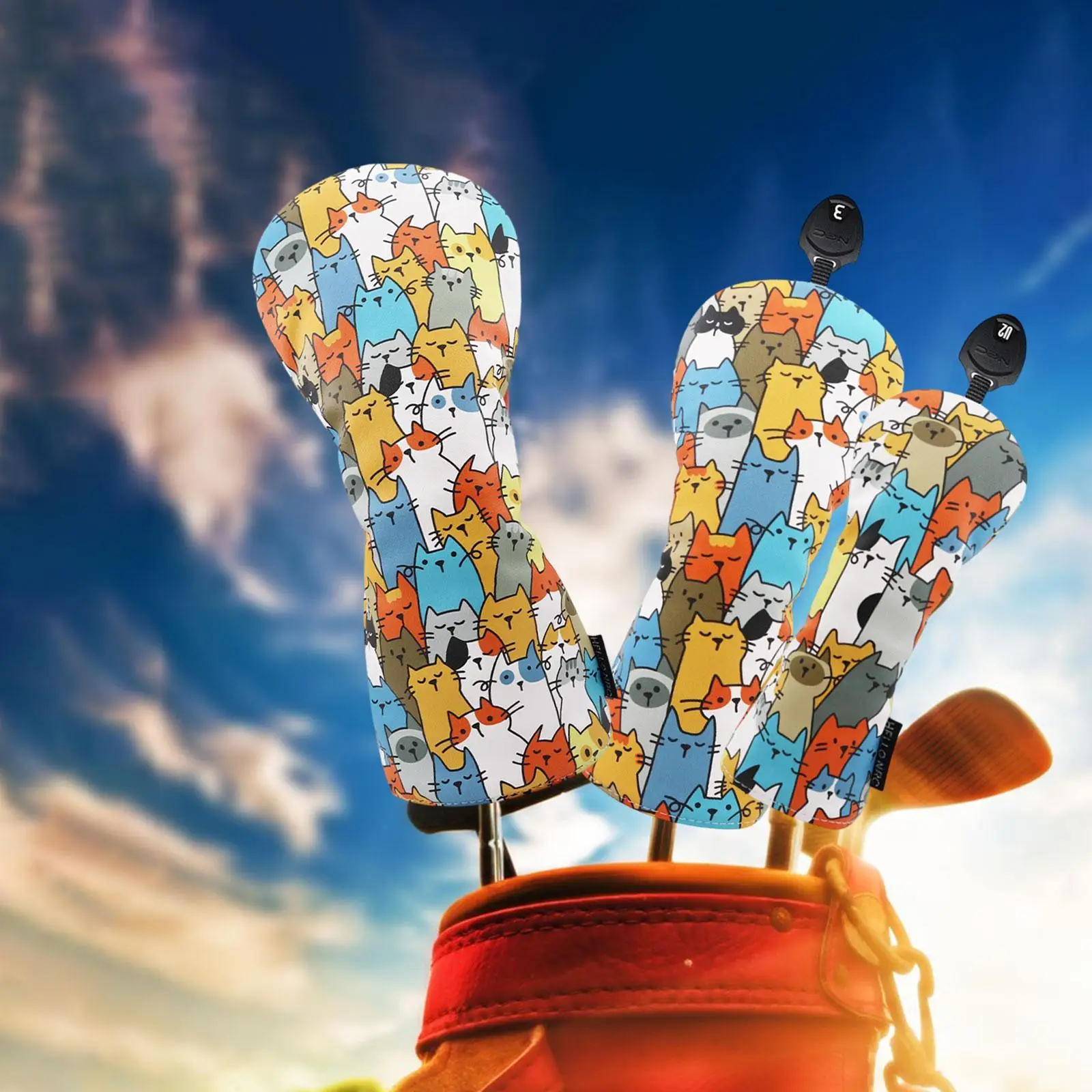 

3 шт. чехлов для головок клюшек для гольфа, защита от царапин, легкие аксессуары для гольфа для игроков в гольф, мужчин и женщин, для спорта на открытом воздухе