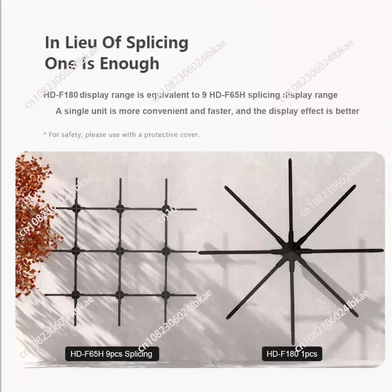 180Cm 2x2 3D Splicing Hologram Projector Cloud Control Wifi Hologram Display Hologram 3D Fan Display