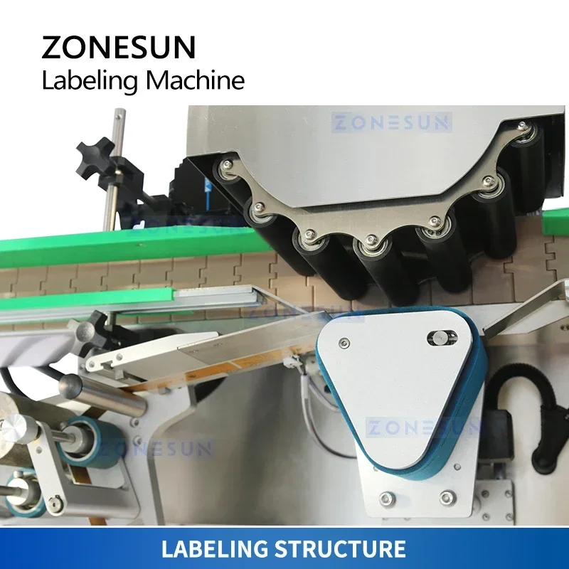 ZONESUN Automatic Label Applicator Wrap Around Labeling Machine High Speed Round Bottle Labeling Equipment ZS-TB130