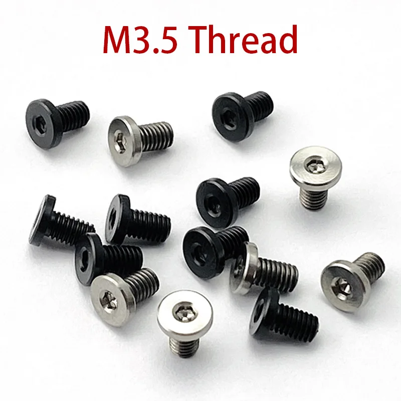 4pcs Titanium Alloy Thread M3.5 Flat Head Screw for Knife Handle T8 Torx Screw DIY Spindle Titanium Alloy Screw