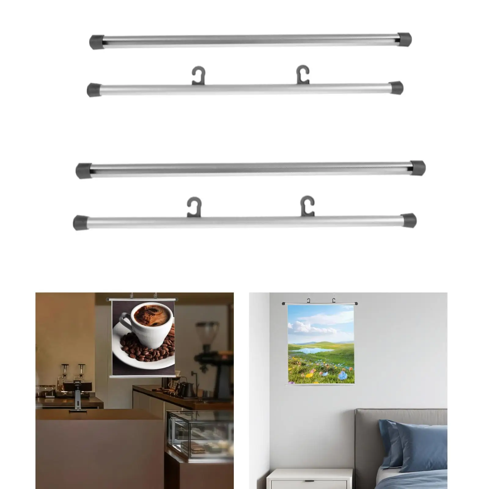 2Pcs Poster Hanger Hanging Rails for Photographs Accessories Sturdy Multipurpose