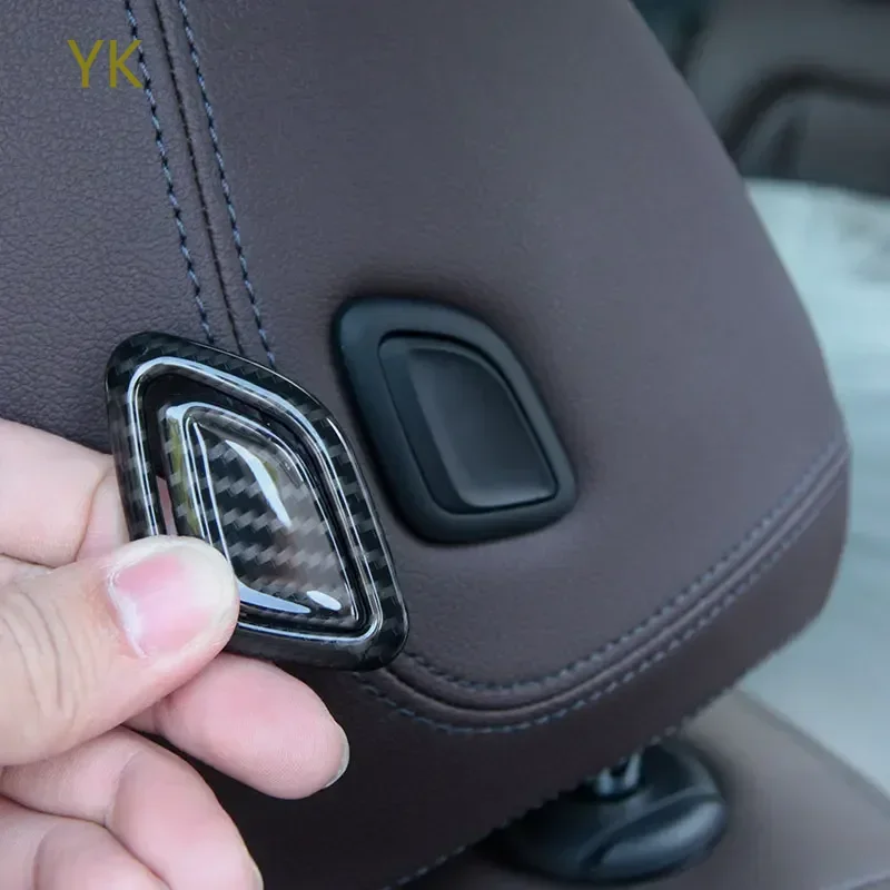 

ABS Carbon Fiber Car Headrest Button Frame Cover Trim For BMW X3 X4 G01 G02 2018-2024 Interior Car Accessories