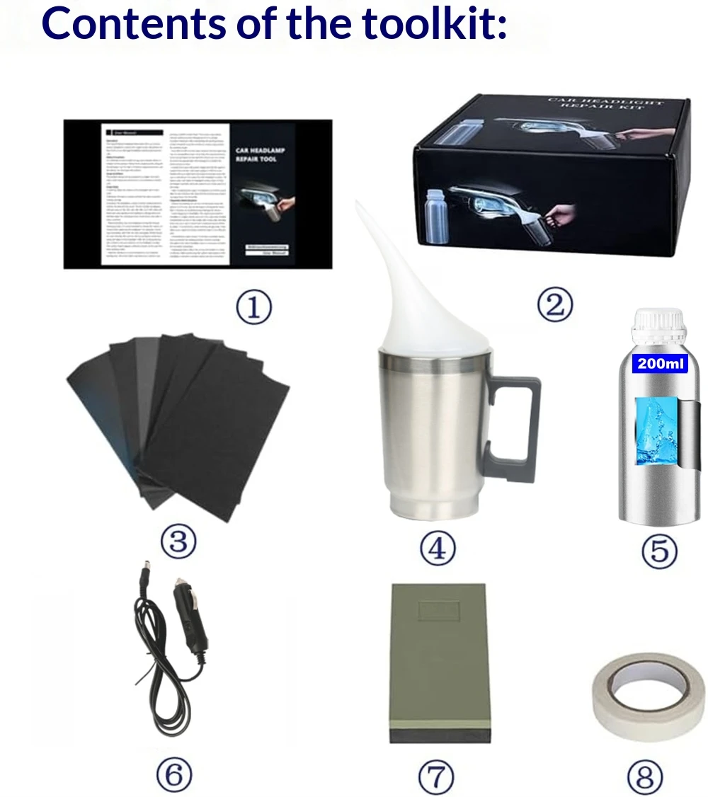 Auto Lampe Regeneration Kit chemische Politur Scheinwerfer Restaurierung Kit polnische Scheinwerfer Auto Polymer Flüssigkeit Scheinwerfer Dampf becher – Detail 2