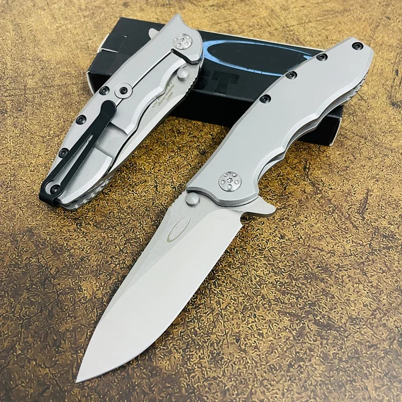 Z0562 Ball Pocket Folding Knife D2 Blade Titanium Alloy Handle Outdoor Tactical EDC Hunting Tool