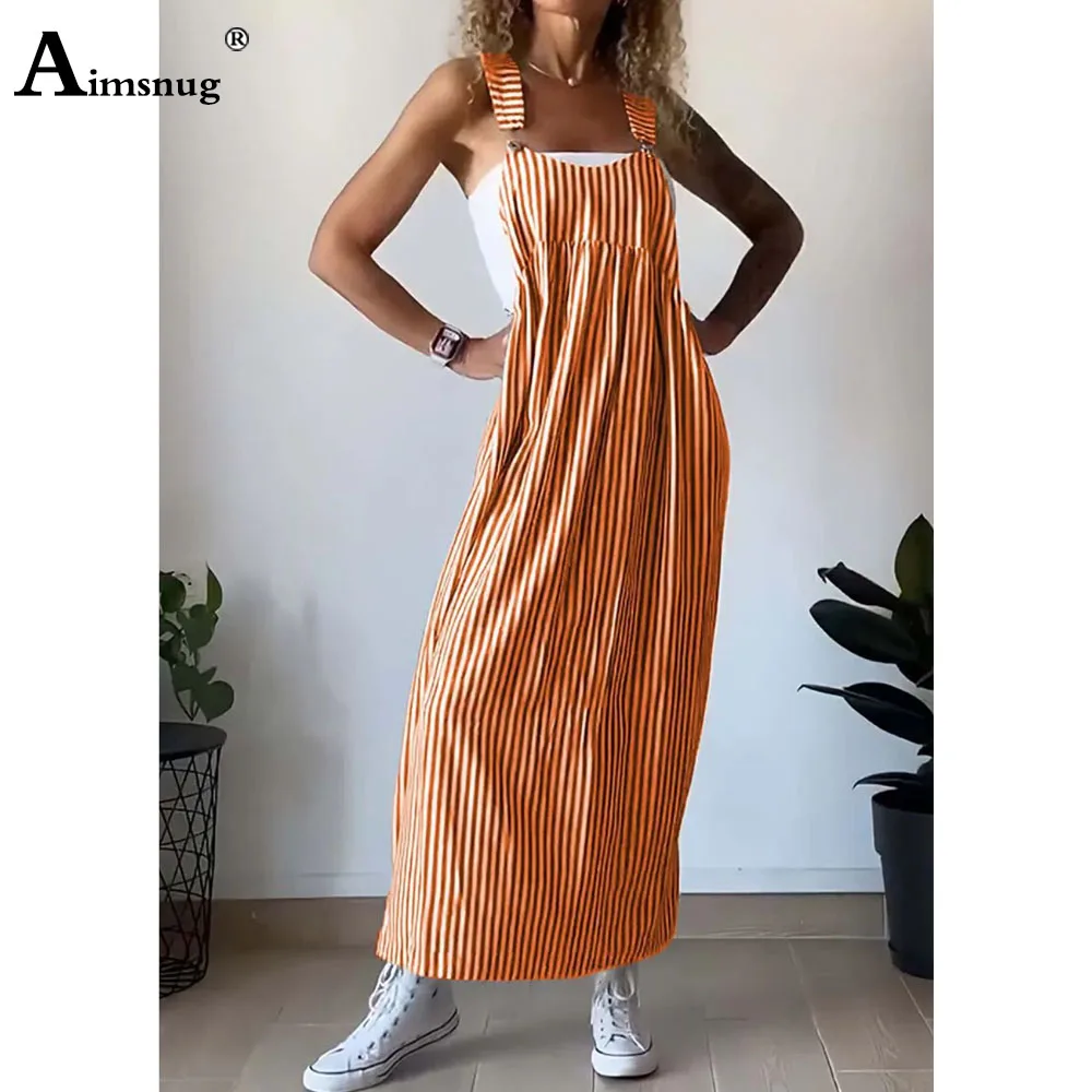 Plus Size 5xl Women Strappy Elegant Casual Boho Striped Print Dress vestido de festa robe longue prom femme Long Maxi Dresses