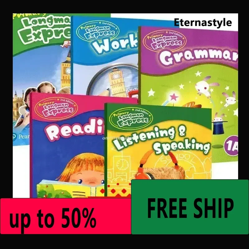 livre-educatif-longman-express-1a-6b-4-cahiers-d'exercices-livres-audio-pour-enfants-en-anglais