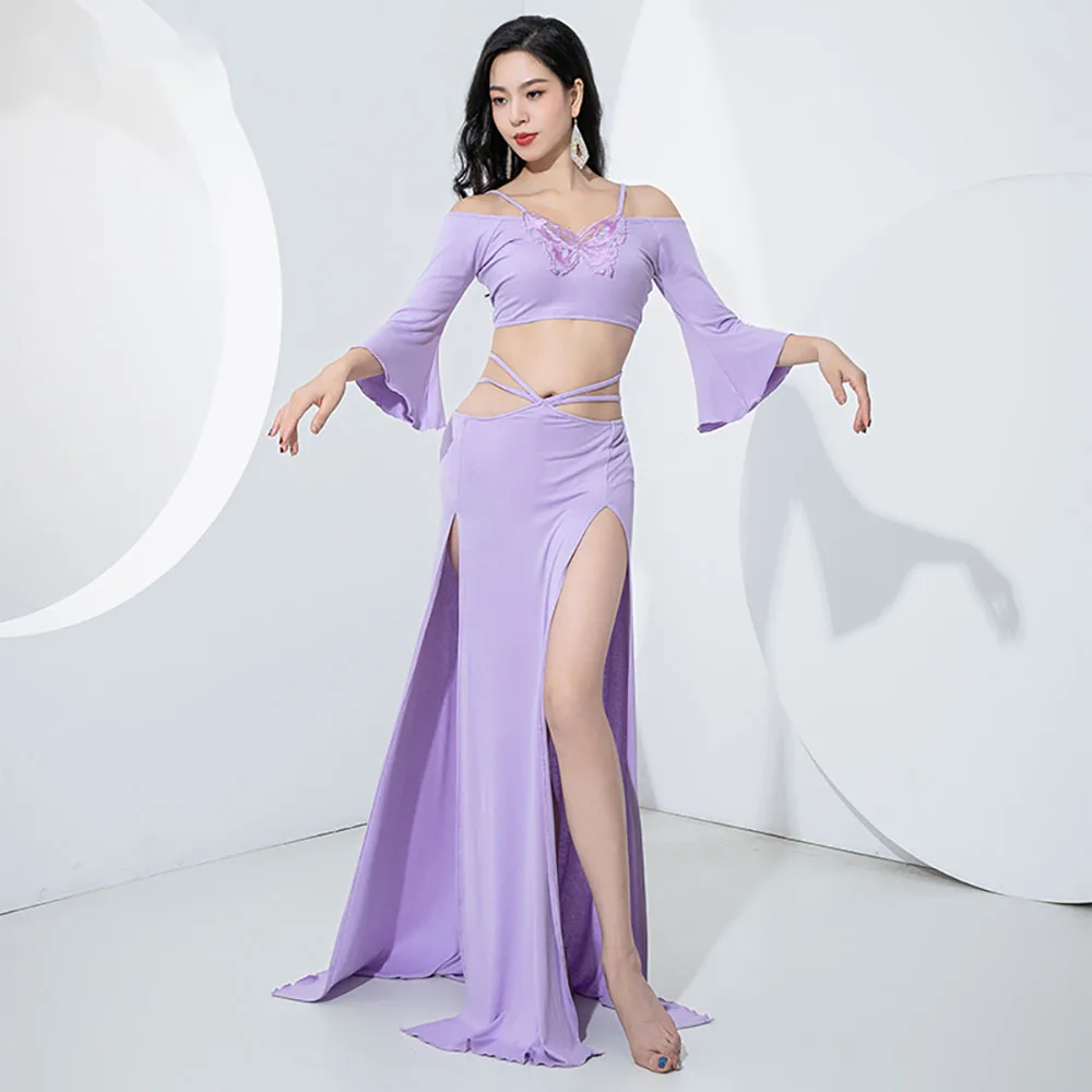 

2024 Recommended Belly Dance Set with Butterfly Element Training Team Uniform and Class Uniform for Belly Dance Practice