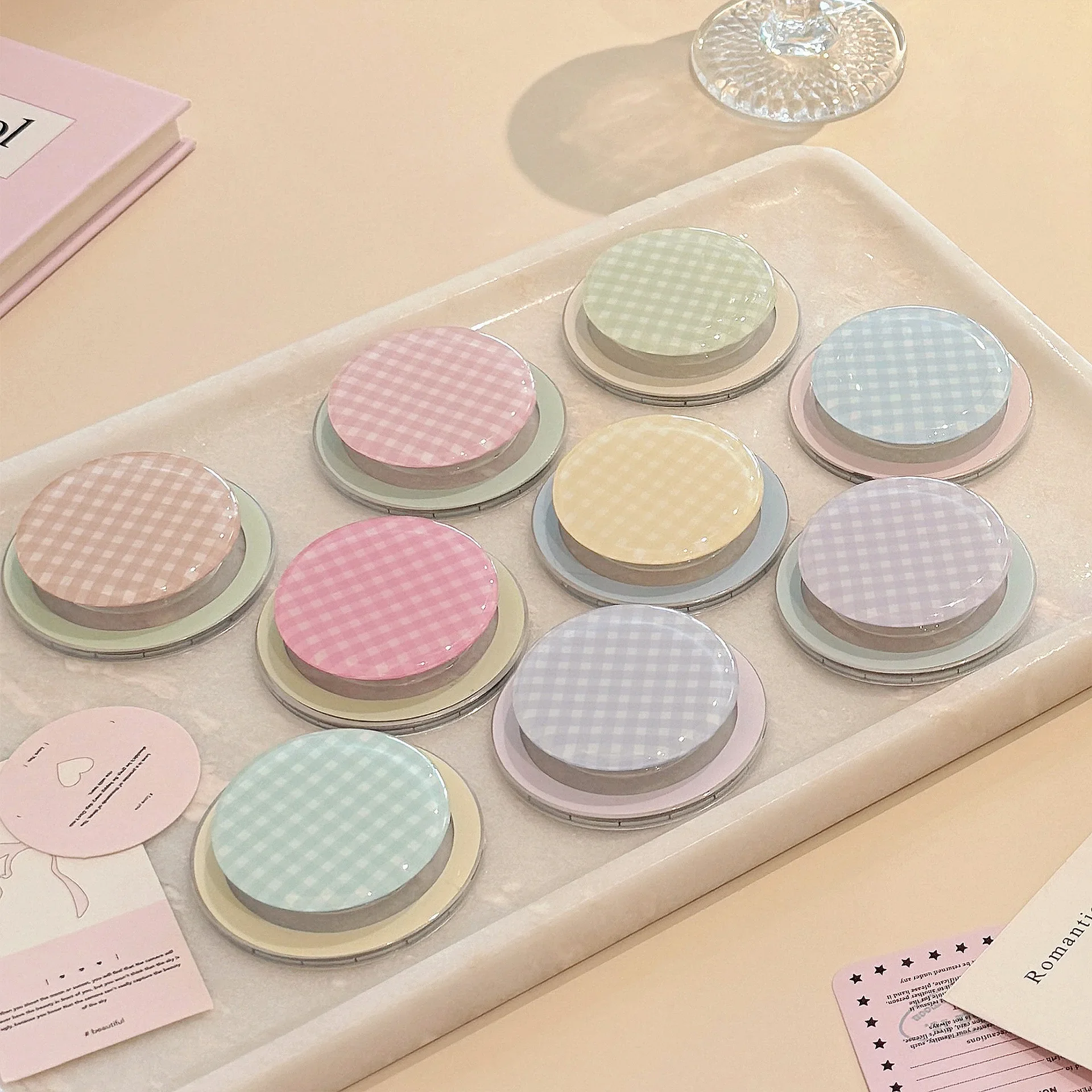 

Корейский чехол с решетчатым узором цвета макарон, складной держатель для Magsafe, магнитная ручка для телефона, подставка для iPhone, Samsung, кронштейн