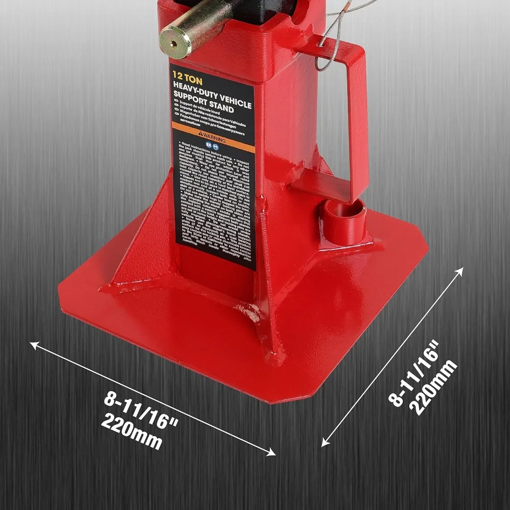 حامل جاك للسيارات قابل للتعديل على شكل دبوس شديد التحمل، سعة 12 طن، أحمر، زوج