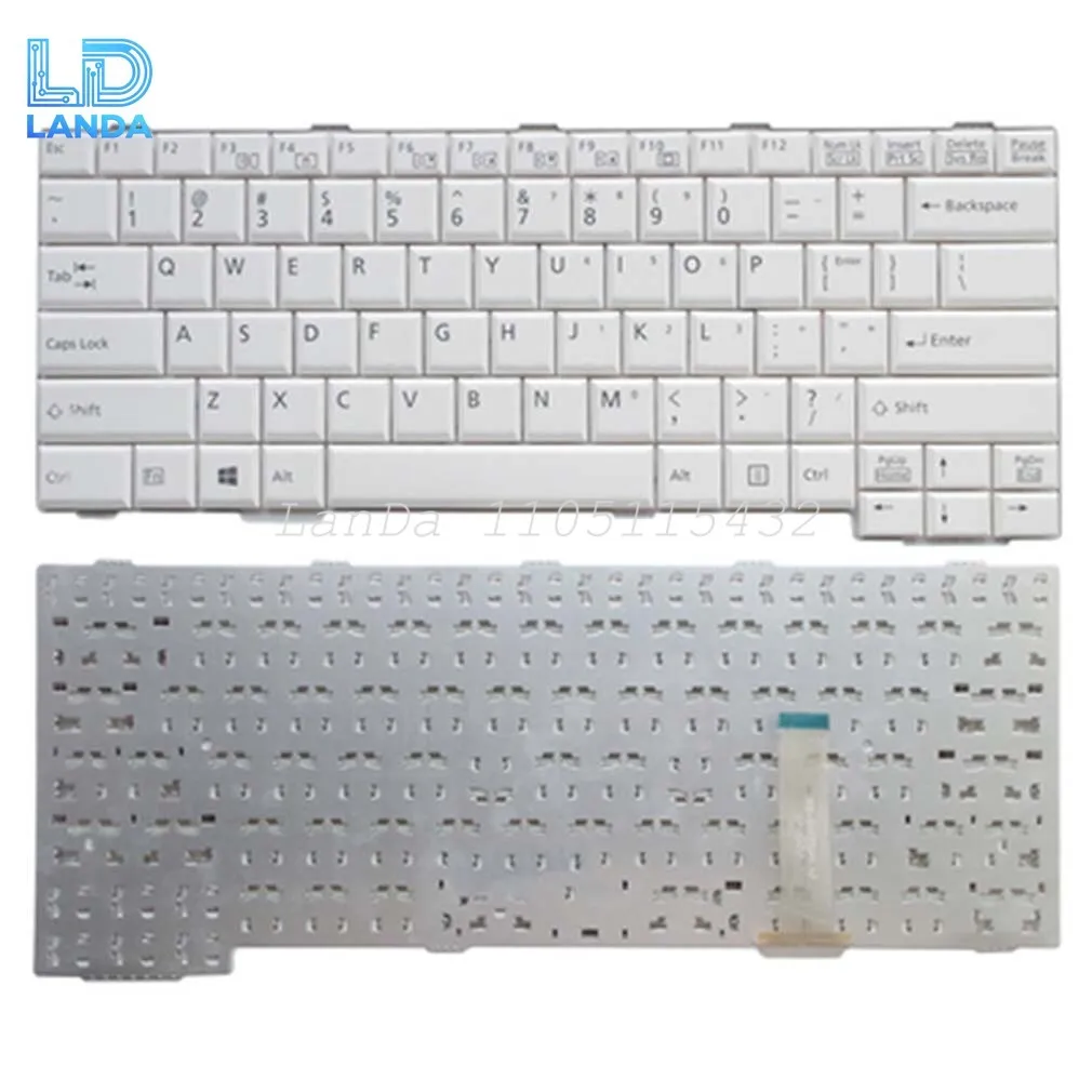 Teclado para Fujitsu Lifebook E751 E752 S761 S762 S560 S760 E741 MG G70 US blanco