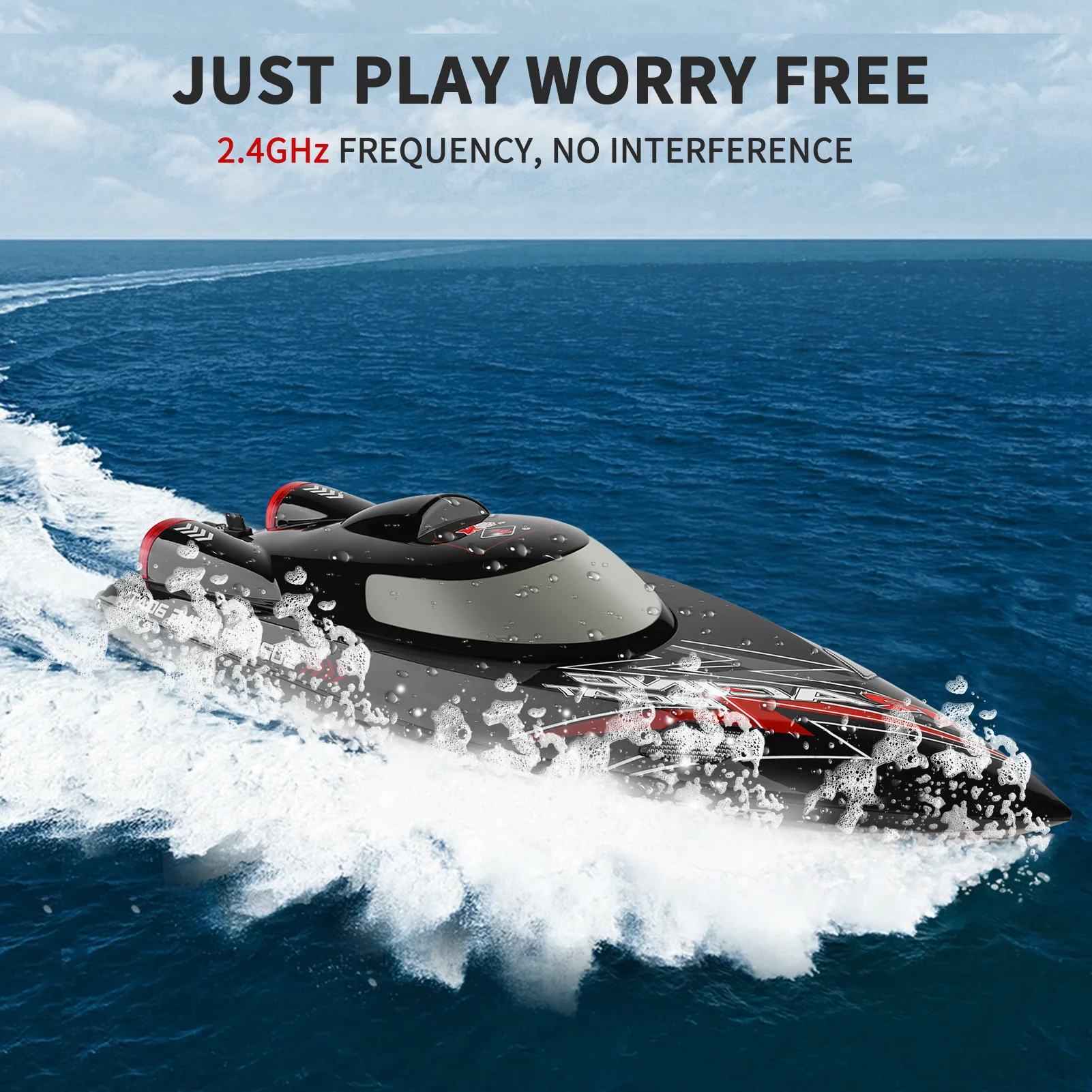 

WLtoys WL916 RC Boat Remote Control Boats 60km/h 2.4GHz RC Boat Gift for Kids Adults Boys Capsize Low Battery Alarm