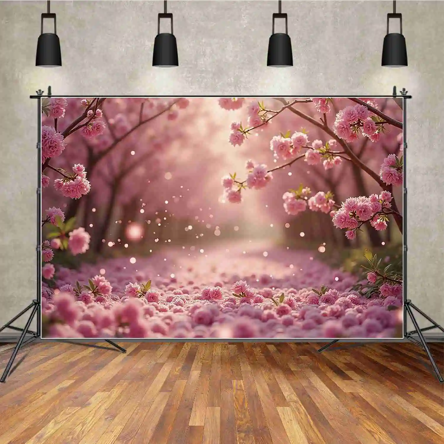 MOON.QG весенний лес фон сакура цветок цветение вишни дерево фон для фотосъемки цветочный зачарованный сад фотозона