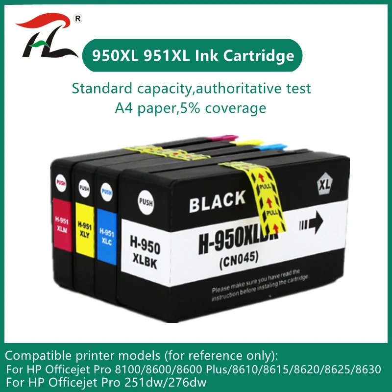 

For HP Officejet Pro 8100 8600 8610 8615 8620 8625 8630 251dw 276dw Ink Cartridge With Ink For HP 950XL 951XL 950 951 XL