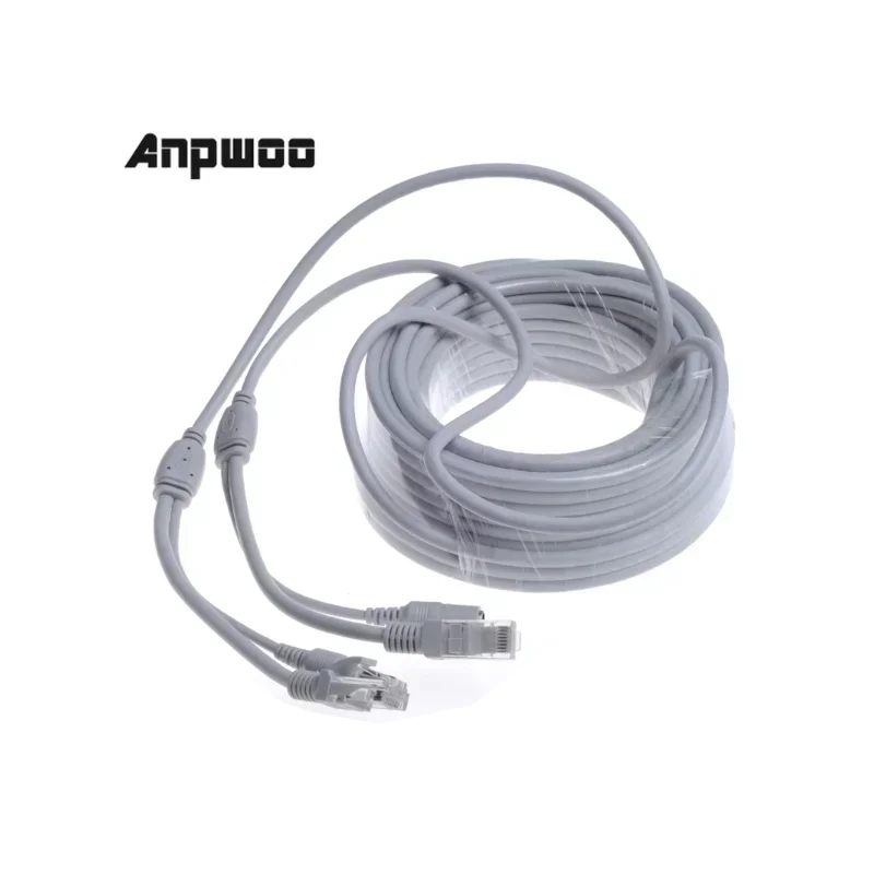 CCTV network Lan Cable For NVR System IP Cameras, Ethernet Cable RJ45 + DC Power, CAT5/CAT - 5e 5M/10M/15M/20M/30M