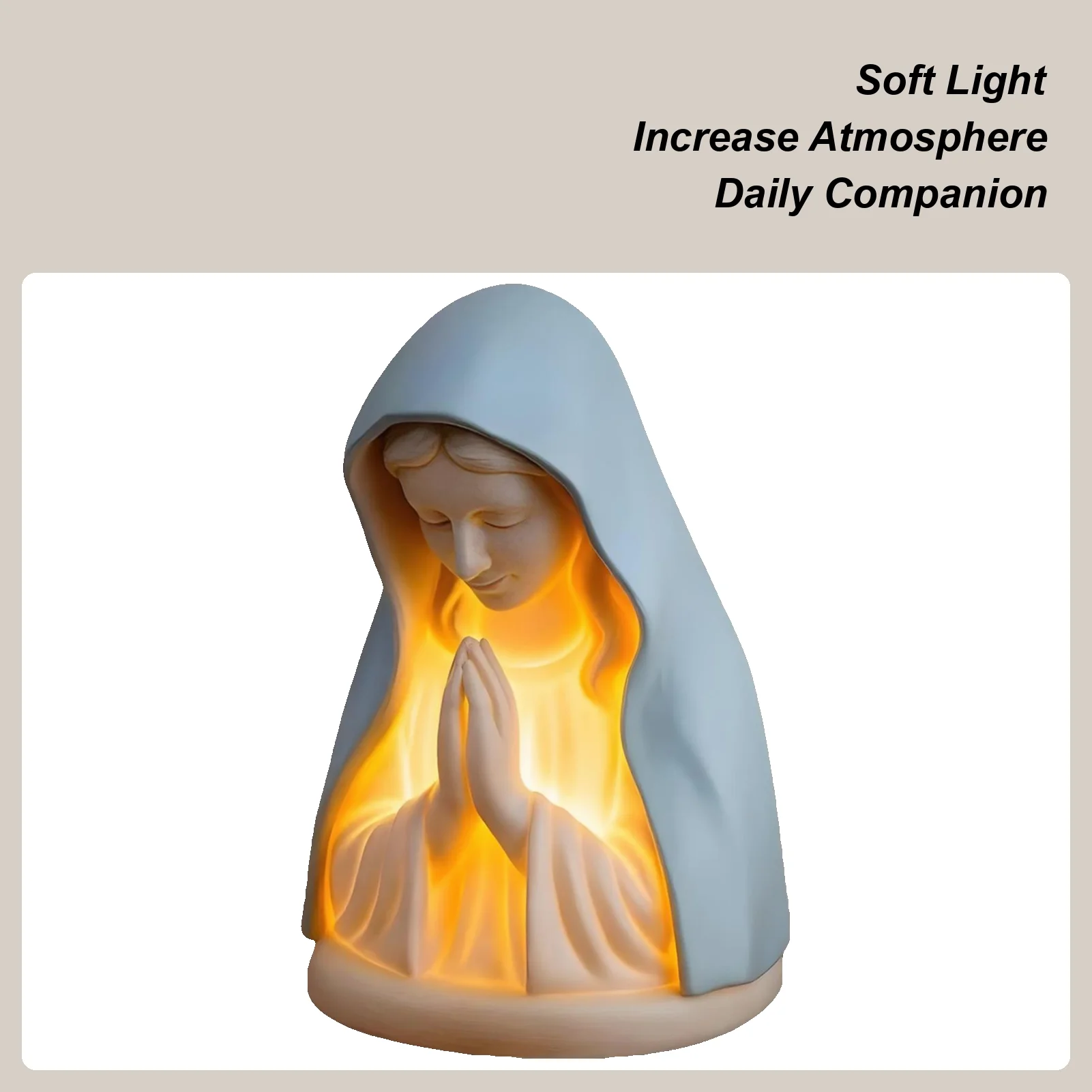 

Молитвенный ночник Девы Марии, настольная лампа, мягкая защита глаз, украшение дома для общежития, молитвенная комната, уголок для чтения, детская