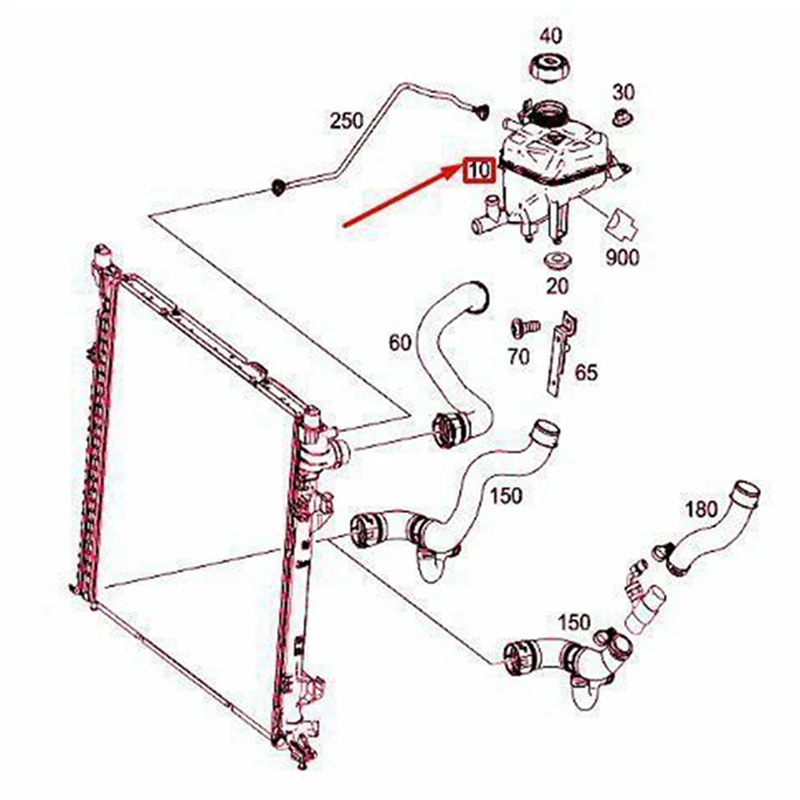 A1665000049 Coolant Expansion Tank Kettle Engine Coolant Reservoir For Mercedes Benz W166 ML Class GL Class GLS Class W292