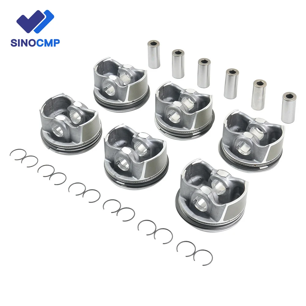 6pcs Pistons Rings Set 2720303717 2720304017 A2720301018 for Mercedes-Benz E-CLASS M272 CL203 S204 W211 S211 W212 W203 S203 W204